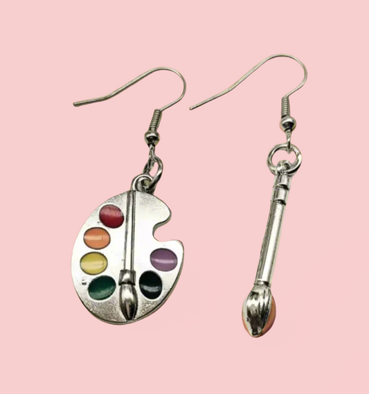 Drawing Board And Brush Earrings